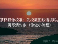 茶杯狐像校准：先校截图缺语境吗，再写清对象（像做小流程）