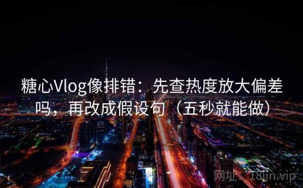 糖心Vlog像排错：先查热度放大偏差吗，再改成假设句（五秒就能做）